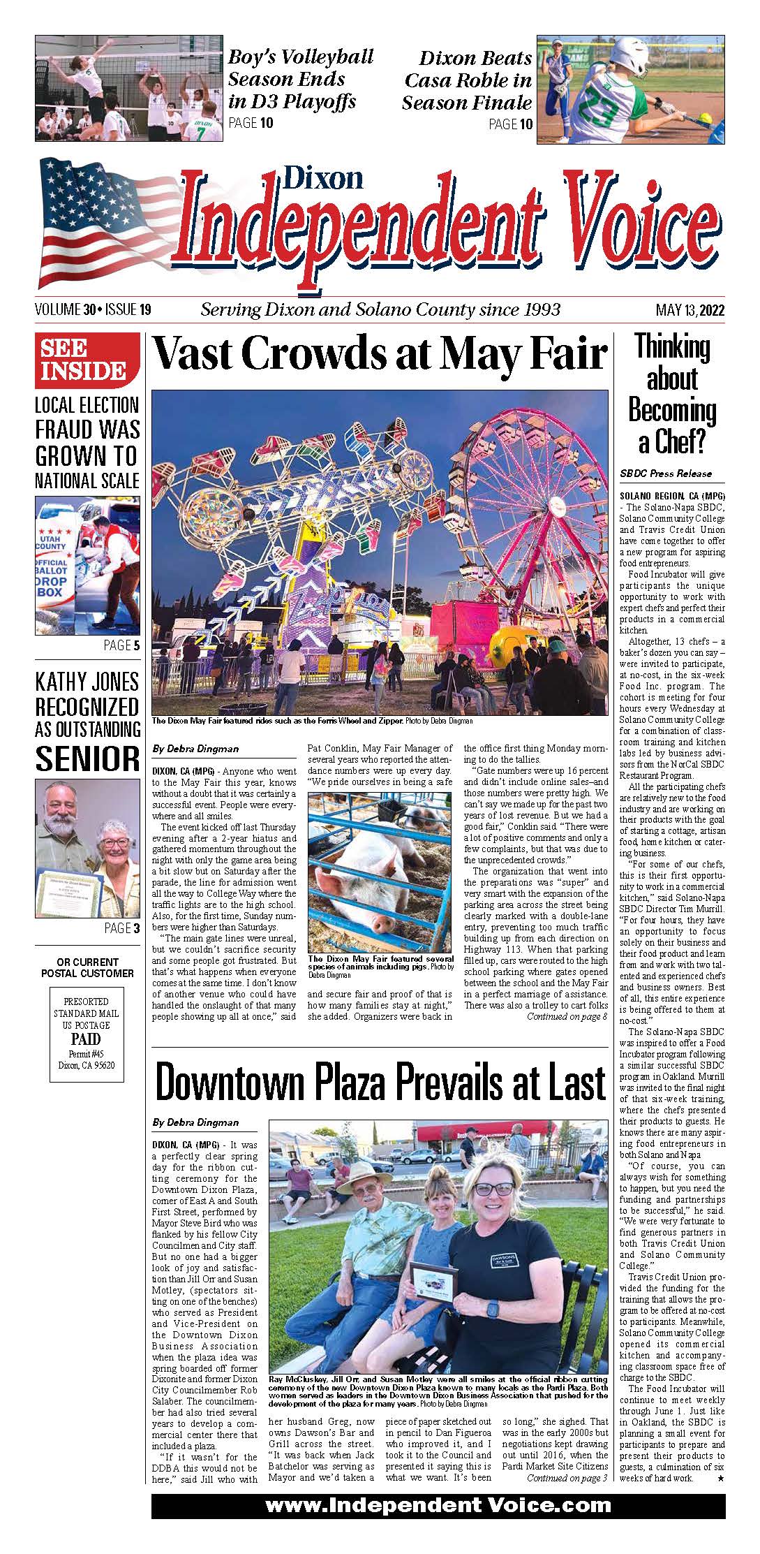 A newspaper page with an article about the fair.